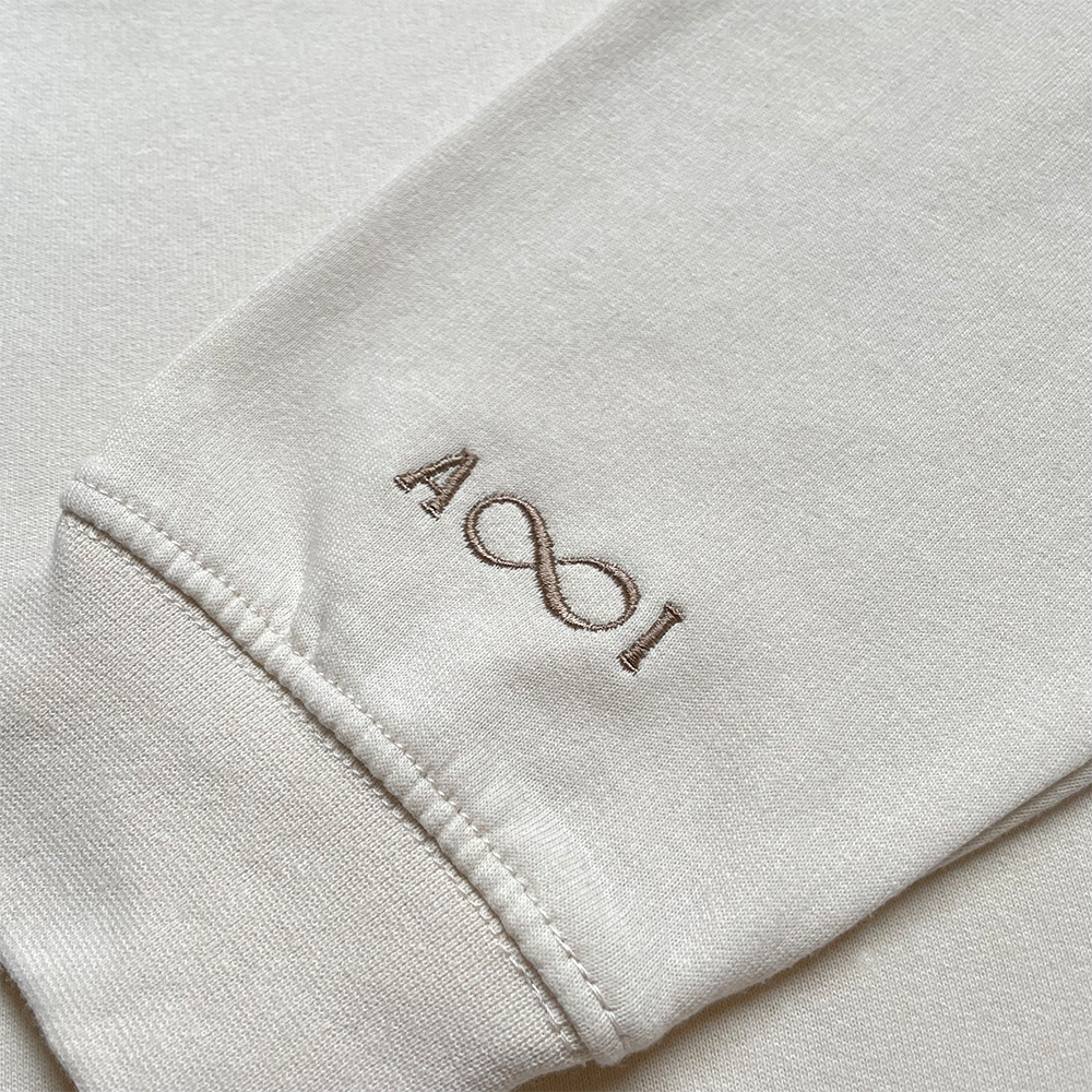 Römische Datum Brust Zahlen mit Ärmel bestickt Personalisiert Pullover Hoodie